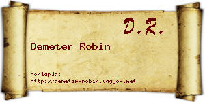 Demeter Robin névjegykártya